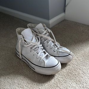 High top White Platform Converse Size Womens 9